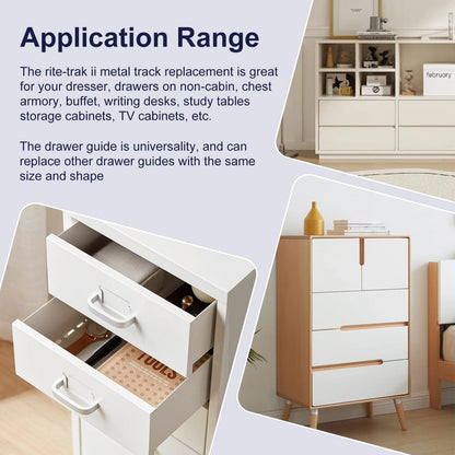 for Kenlin Rite-Trak II Drawer Slides Replacement 5 Sets of Rite 5, Brown