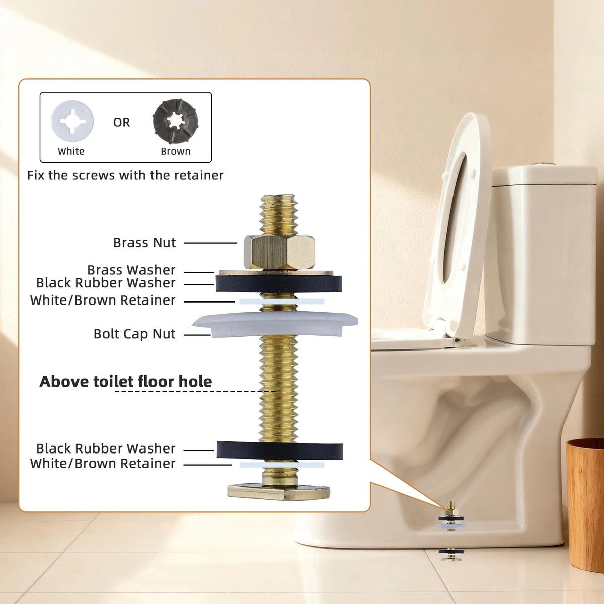 Hibbent Extra Thick Toilet Wax Ring Replacement Kit, 3 inches, Brass