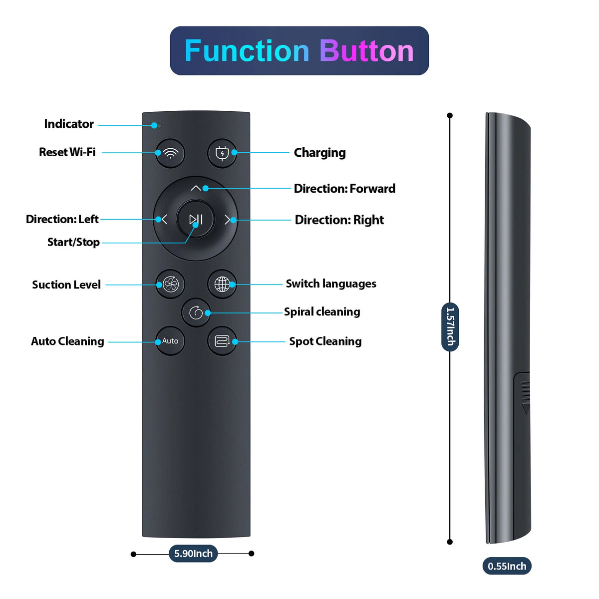 For AIRROBO P20 Robot Vacuum Cleaner Replacement Remote Control