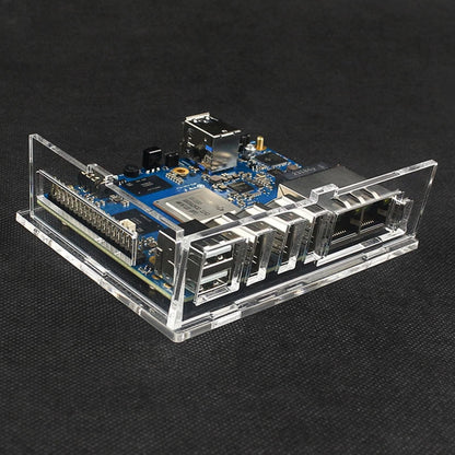 Acrylic Transparent Enclosure Case House W/ Cooling Fan For Orange Pi 5 Plus j