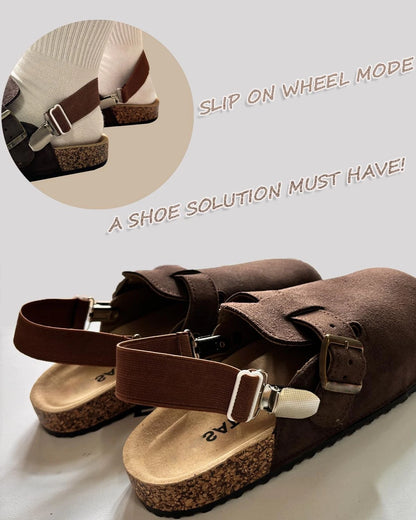 BitsFans Elastic Shoe Straps for Birkenstock Clogs Men and Ajustable, Khaki