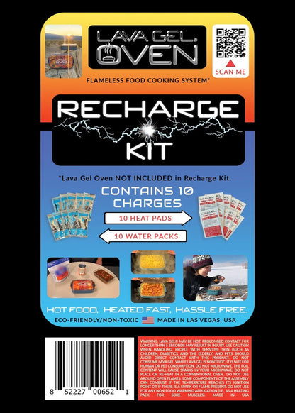 Oven Recharge Kit - Contains 10 Water Packs & 10 Heat Pads for Food - White