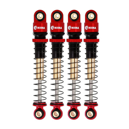 INJORA 43mm Aluminum Shocks Threaded Tele Shock Absorber Damper for 1/24 Red