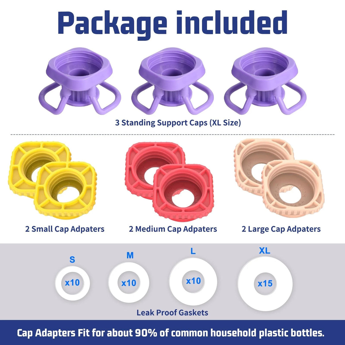 ARKNOAH 3 Pack Bottle Emptying Kits with BPA-Free and Food-Grade Bright Color