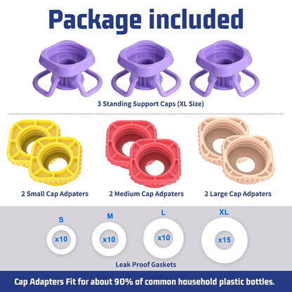 ARKNOAH 3 Pack Bottle Emptying Kits with BPA-Free and Food-Grade Bright Color