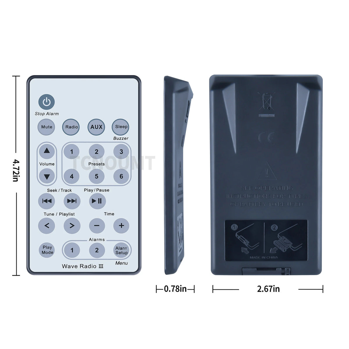 Replacement Remote Control For Bose Wave Radio III white