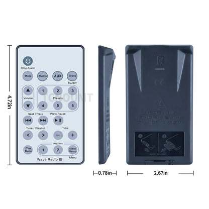 Replacement Remote Control For Bose Wave Radio III white