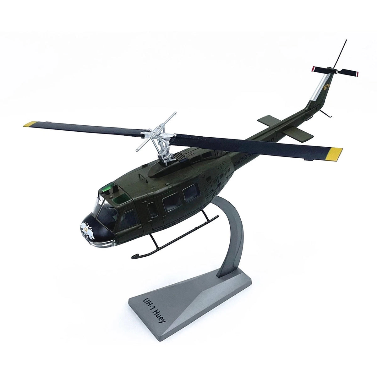 Authentic UH-1 Iroquois Helicopter Diecast Model 1:48 Scale Rotating Parts Gift
