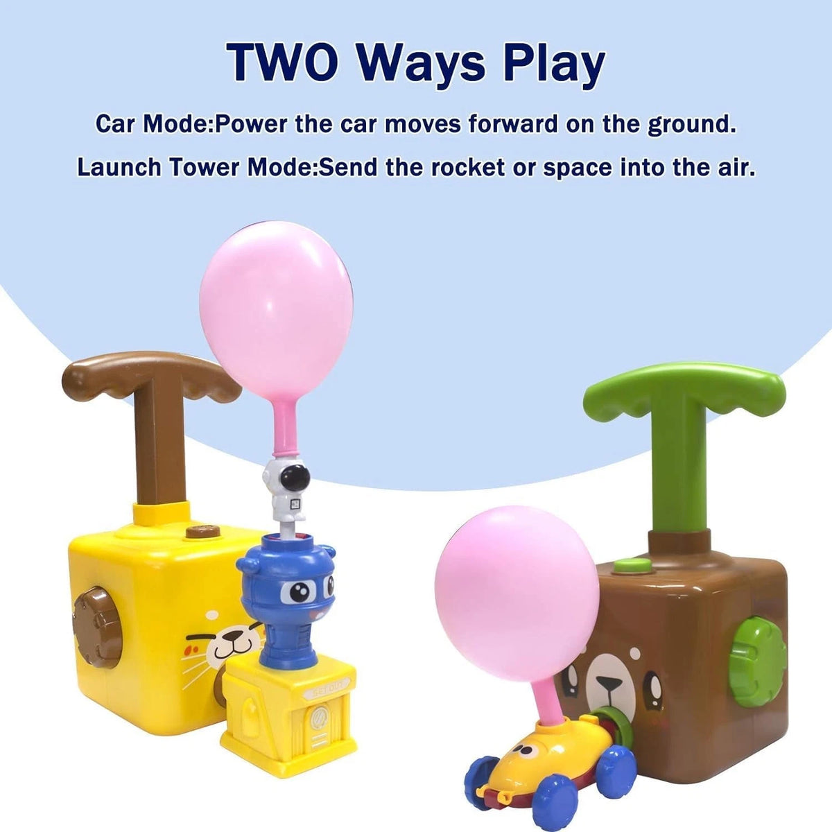 Balloon Launcher Toy Set, Powered Cars, Creative Inflatable Pump Duck