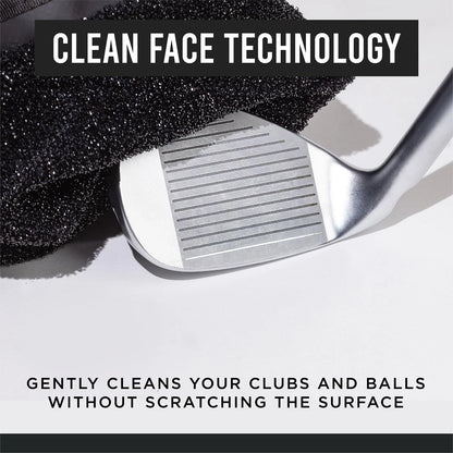 Club Scrub  Golf and Ball Cleaning Bag, Clean Face Black