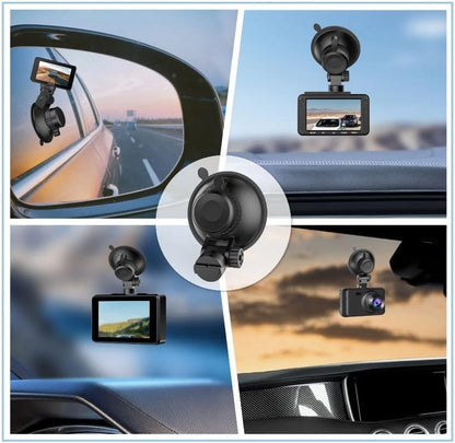 Dash Cam Mount, Suction Cup Windshield Mounting Black