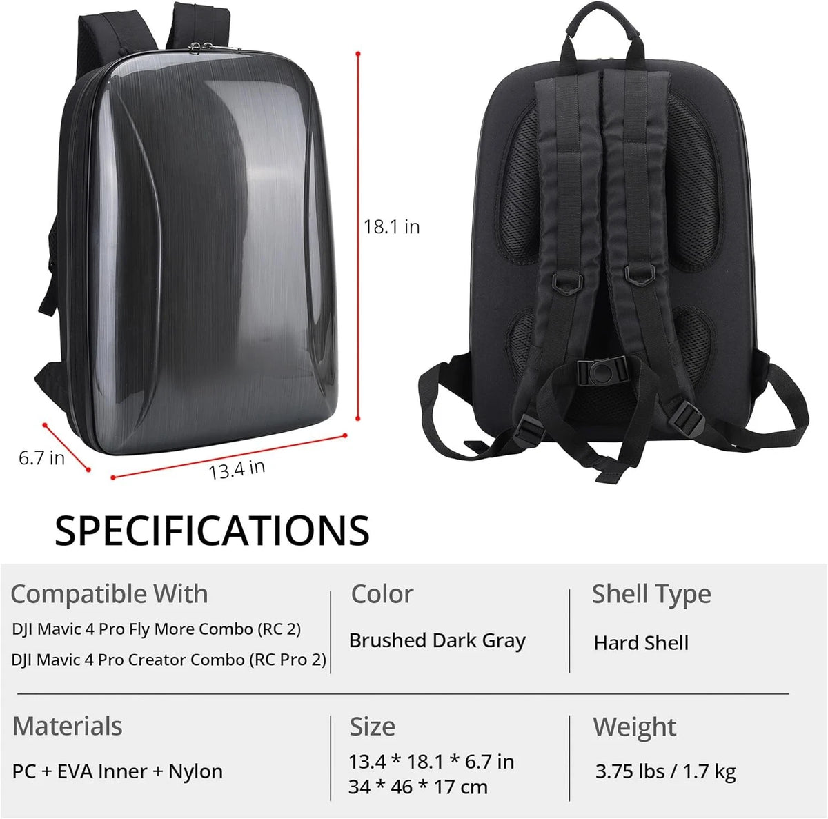 Mavic 4 Pro Case Backpack, Waterproof Travel Hard 4 Backpack