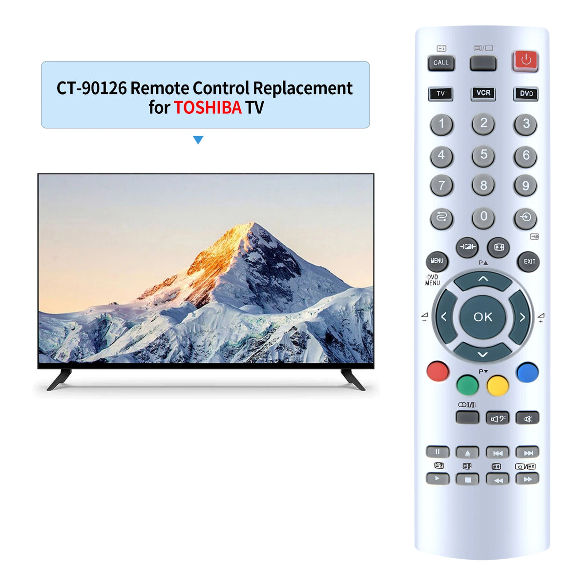 CT-90126 Remote Control For Toshiba TV VCR DVD 32WL48 27WL56 32WL56 37WL56