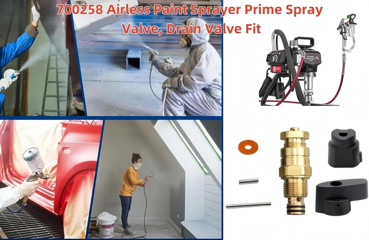 700258 Prime Spray Valve Kit,Drain Compatible with Titan 440 540 Brass