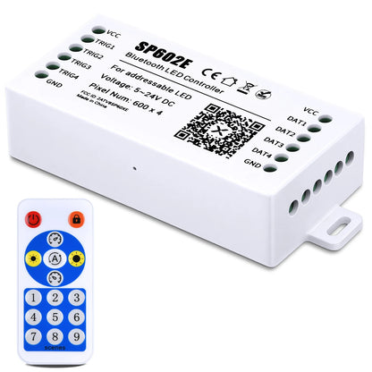 WS2812B WS2811 WS2813 WS2815 1903 SP602E Bluetooth Controller w/4 Signal Outputs