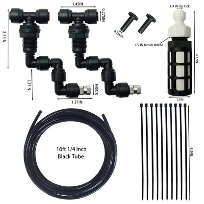 Eadabok Reptile Terrariums Misting Accessories 2PCS Single Nozzles, Black