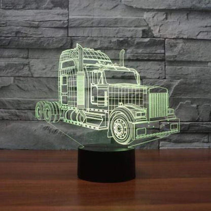 7-Color Changing 3D Illusion Table Desktop  Remote Control LED Night Light Lamp