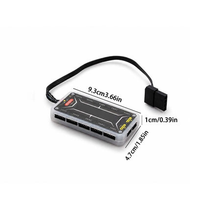 Adjustable RGB Light Fan Controller Remote Control Computer Case Hub Adapter Kit