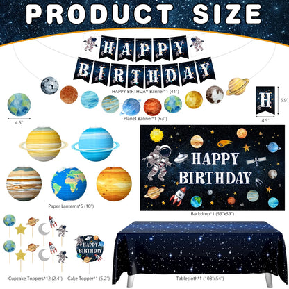 Outer Space Birthday Party Decorations Themed Blue, Black