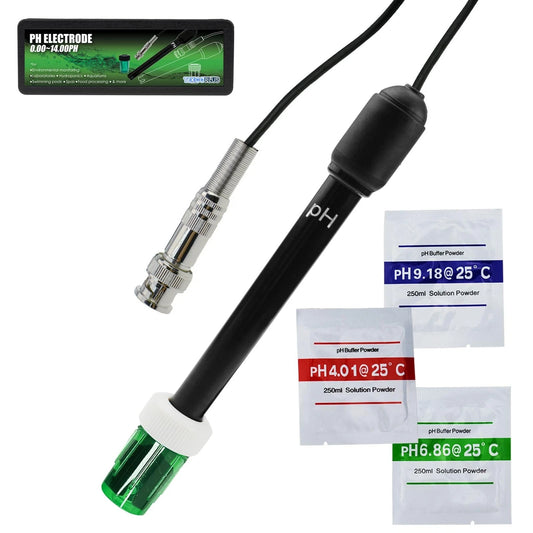 0-14 pH Electrode Probe, Meter with Replacement BNC 300 Cm