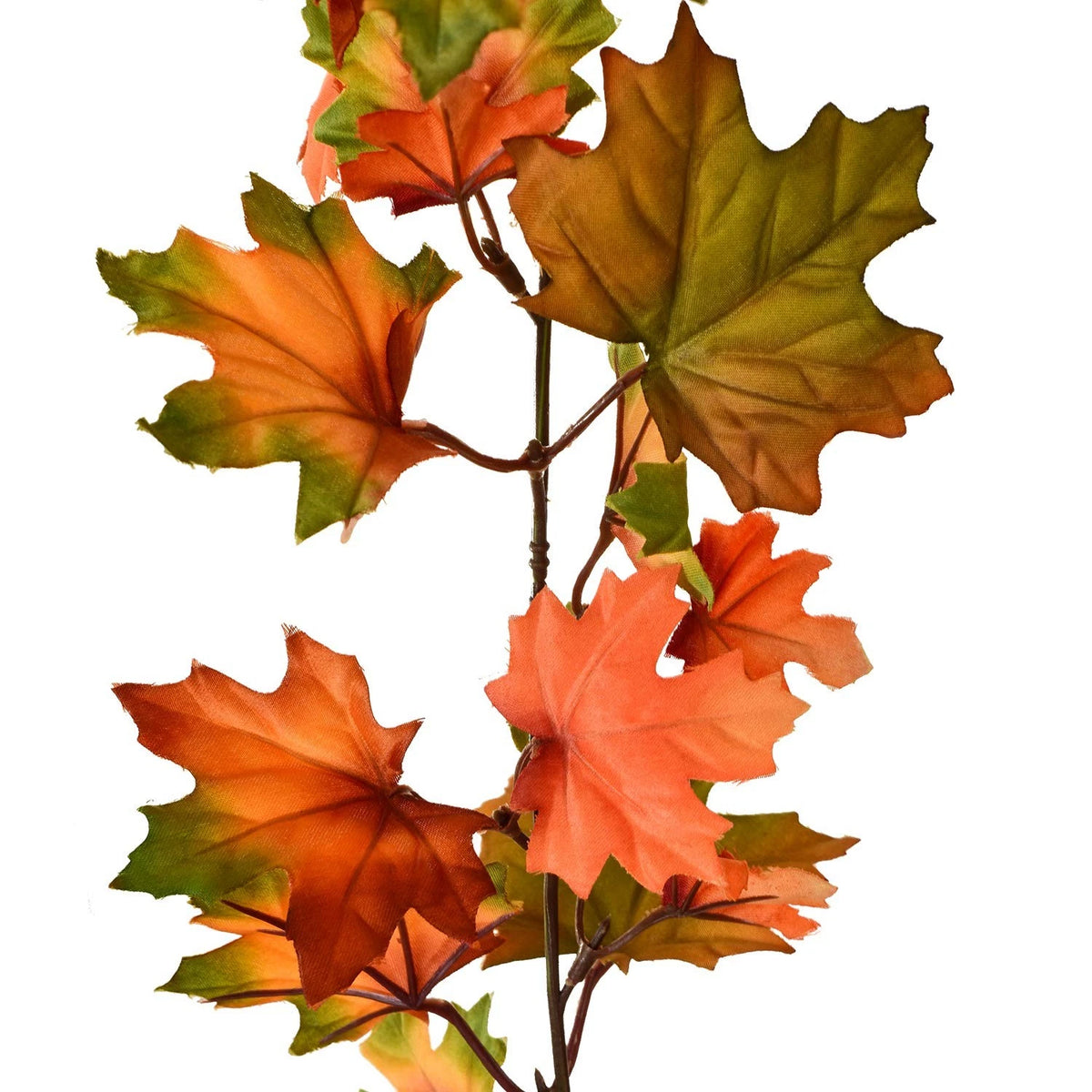 Artiflr 2 Pack Fall Maple Leaf Garland Clearance - 6.5ft/Piece Orange- Green
