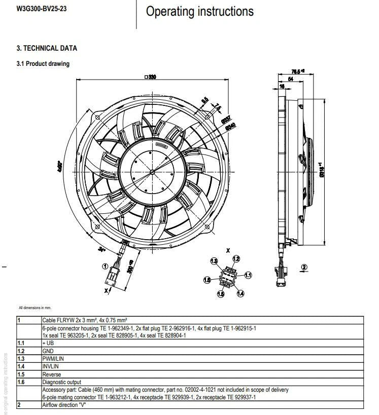 Ebmpapst W3G300-BV25-23 Axial Fan 26VDC 380W For Bus Water Tank Condenser Fan