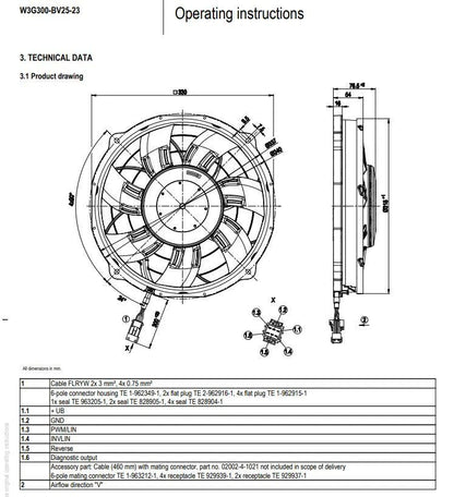 Ebmpapst W3G300-BV25-23 Axial Fan 26VDC 380W For Bus Water Tank Condenser Fan