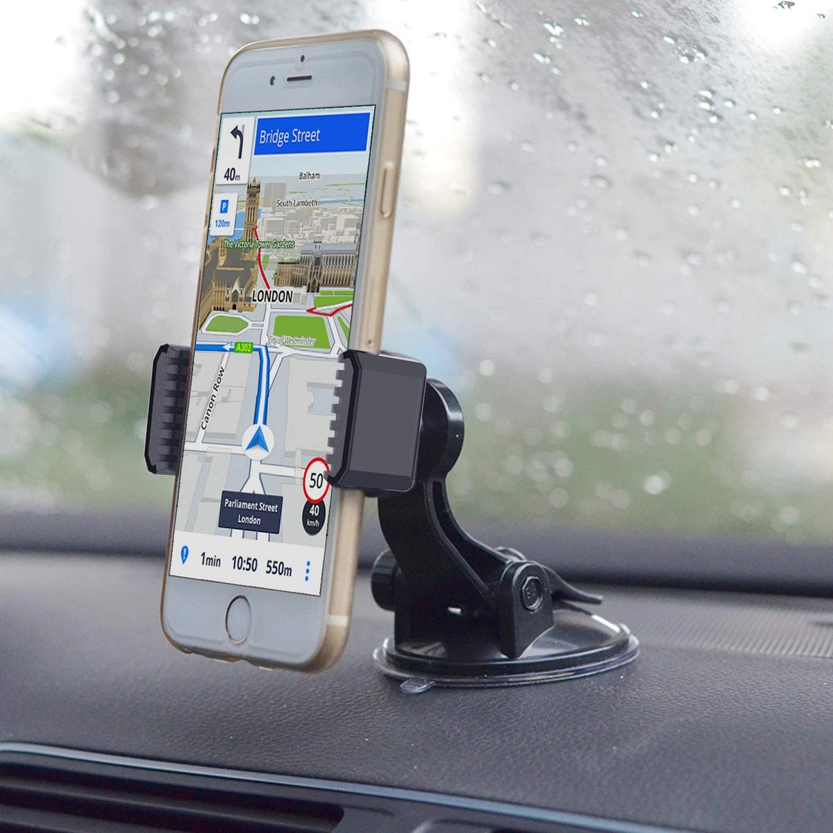 APPS2Car Suction Cup Phone Holder for Car with Adjustable Mount