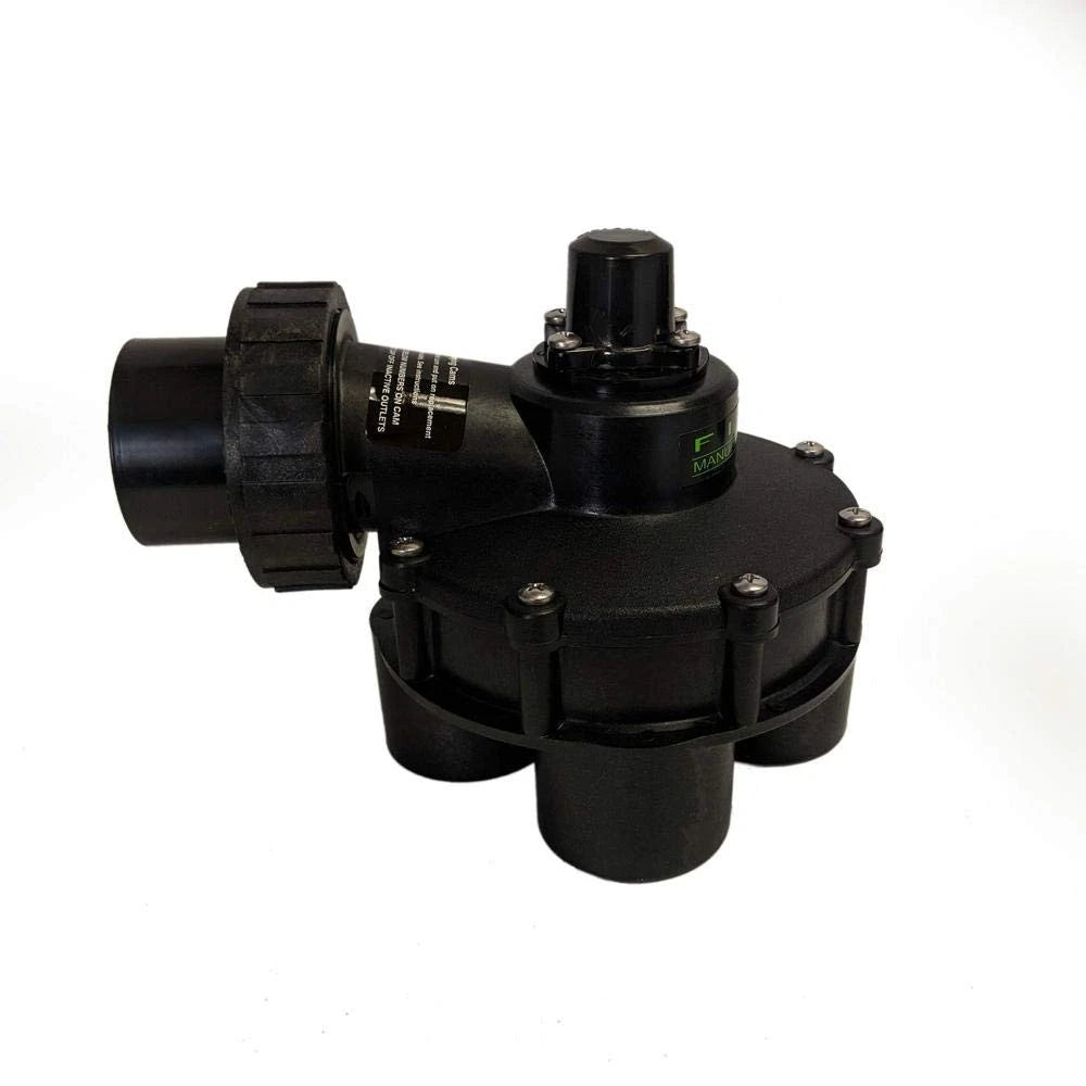 FIMCO 1 ½” in 4 Outlet Indexing Valve with 2, 3 and 4 Zone Cams 1 1/2", Black