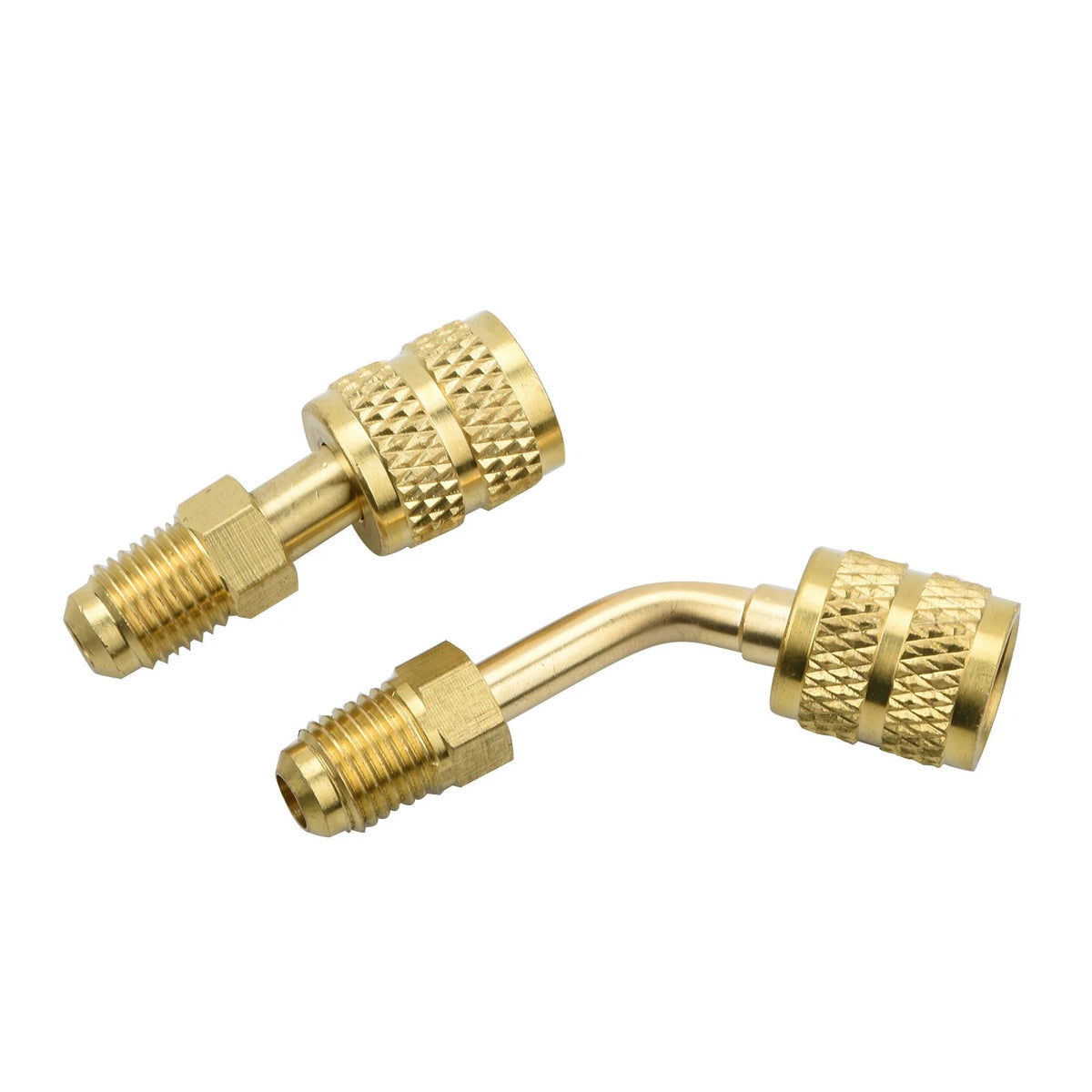 Straight & 45° Adapter Set R410A 5/16 to 1/4 SAE Brass for Air Conditioner