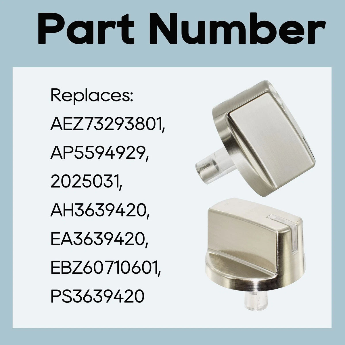 5 Pack AEZ73293801 Burner Control Knob Assembly Replacement, Silver