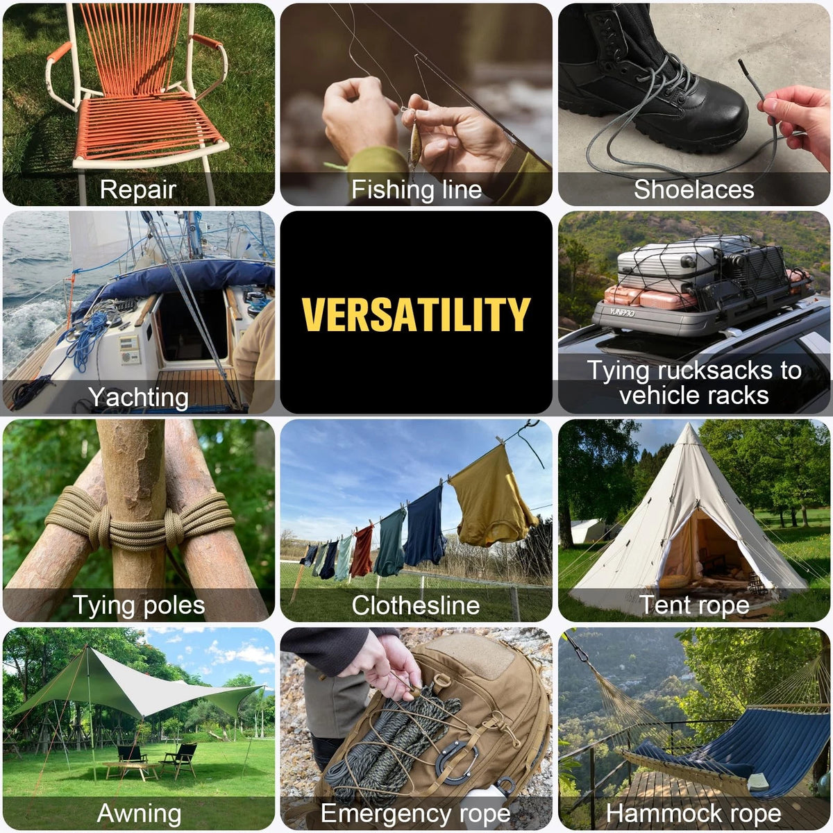 TRIBERION Paracord Rope 750 lb - 1000ft / 500ft / 200ft / 100ft, Army Green