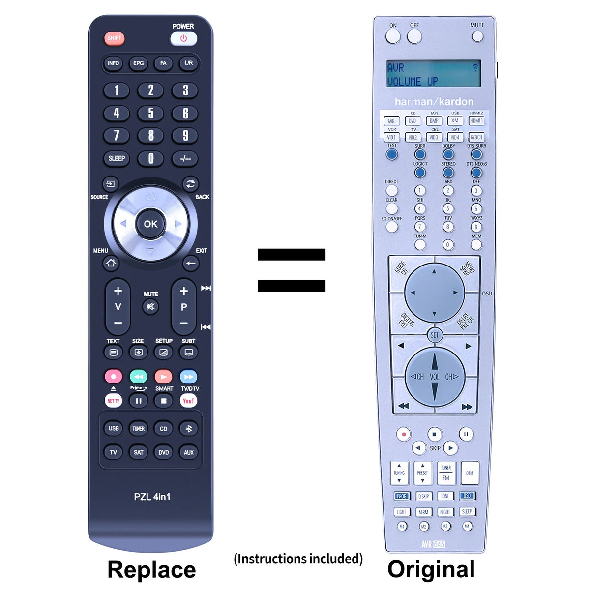 Replacement Remote Control For Harman Kardon AVR630 AVR 645 AVR265 AVR3650