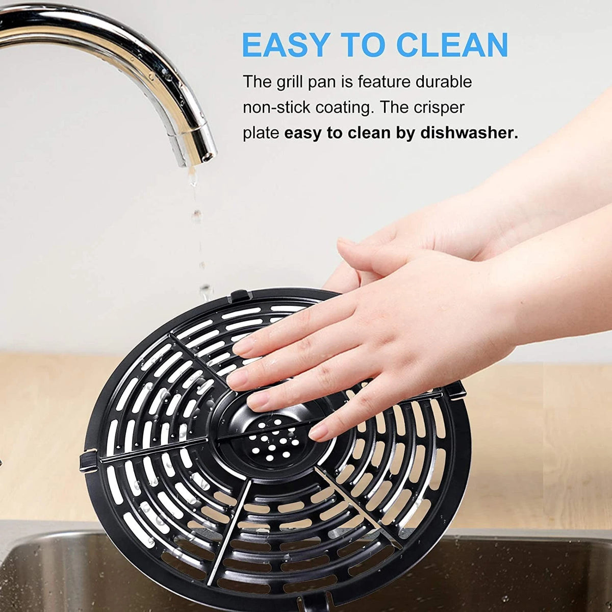 Air Fryer Grill Pan for Power XL 5QT fryer, 5 QT XL, Black