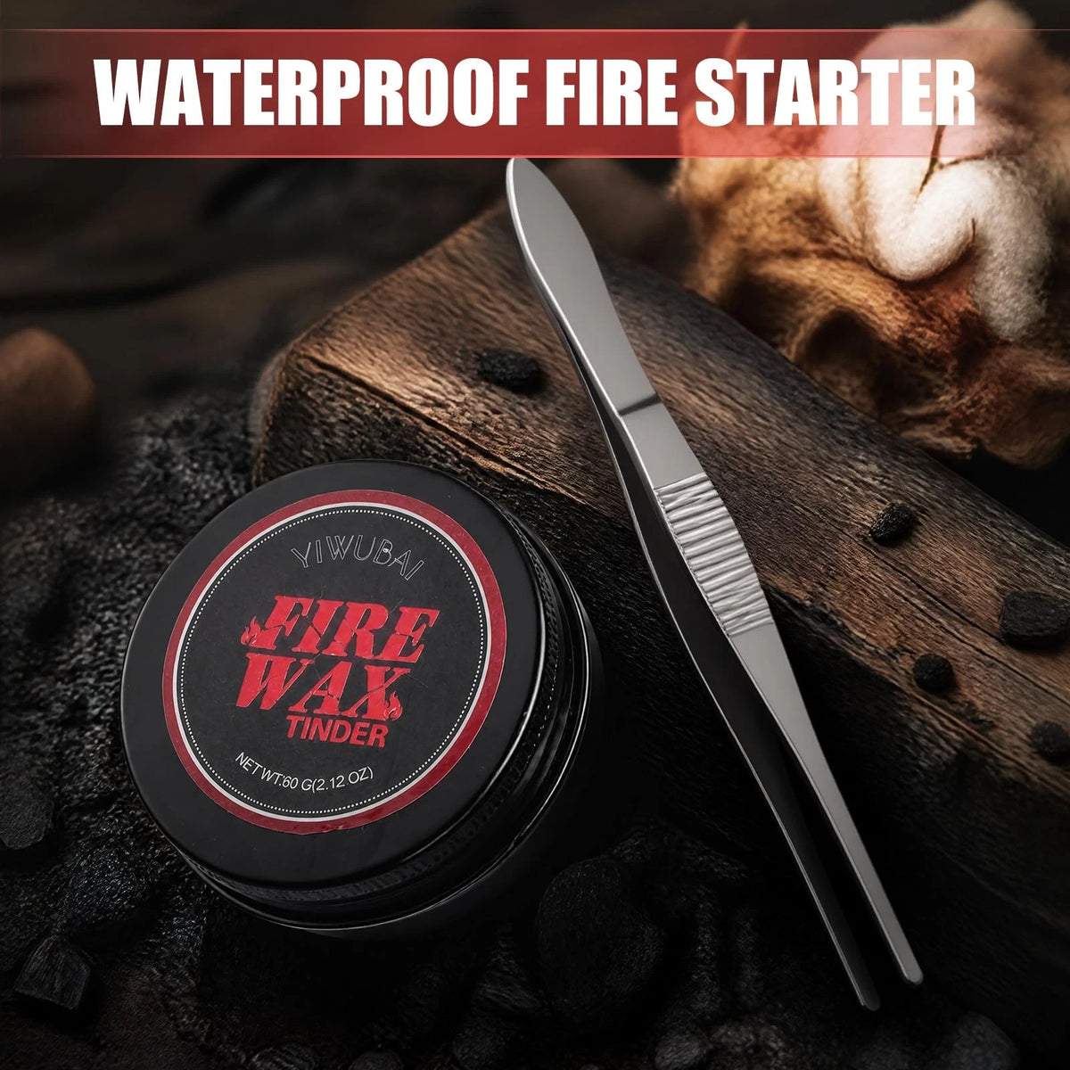 YIWUBAI Survival Fire Starter Kit - Stainless Steel 1-Pack, Light Red