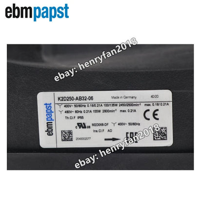 Ebmpapst K2D250-AB32-06 Replace W2D270-EA32-02 400V Siemens Spindle Motor Fan
