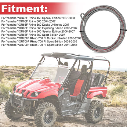 Winch Cable, 3/16 Inch x 50 feet 15103.51 for 2004-2007 Yamaha YXR66F Rhino 660