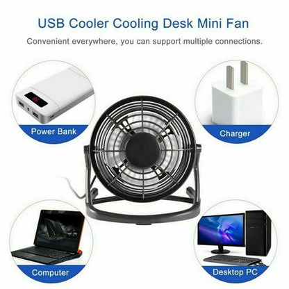 4 inch Portable USB Table Fan Mini USB Desk Fan Small Quiet Personal Cooler