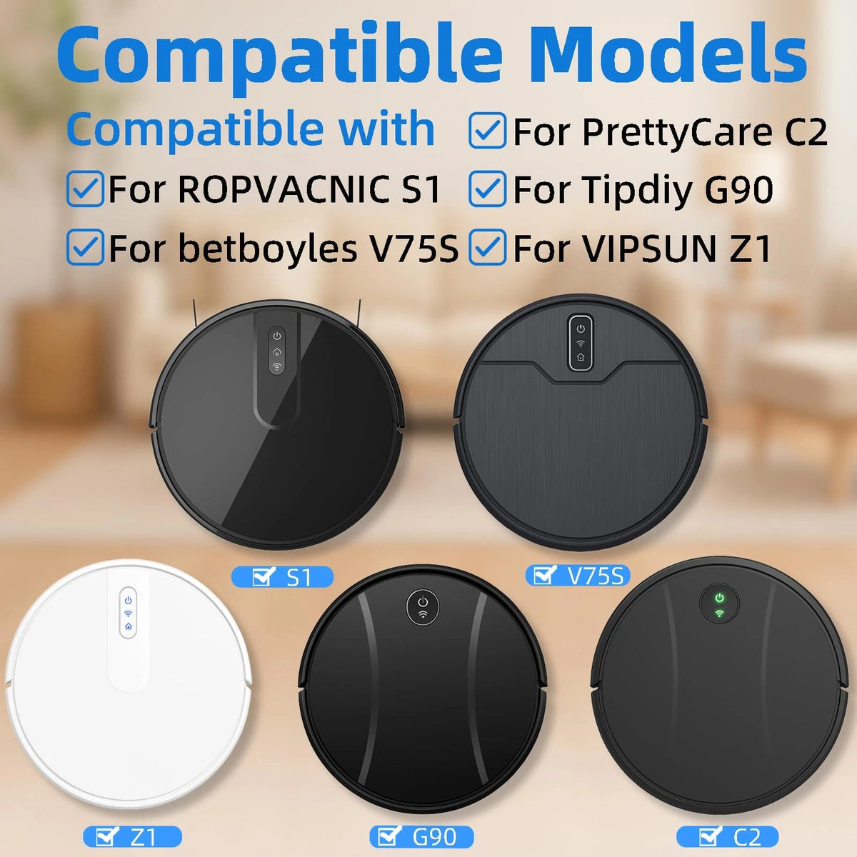 Accessories Kit for ROPVACNIC S1, Tipdiy G90, betboyles V75S, Set A