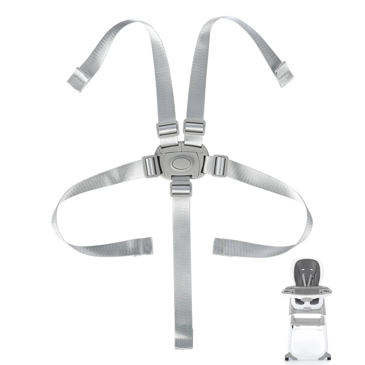 Adjustable High Chair Straps Replacement Compatible with Ingenuity for Grey