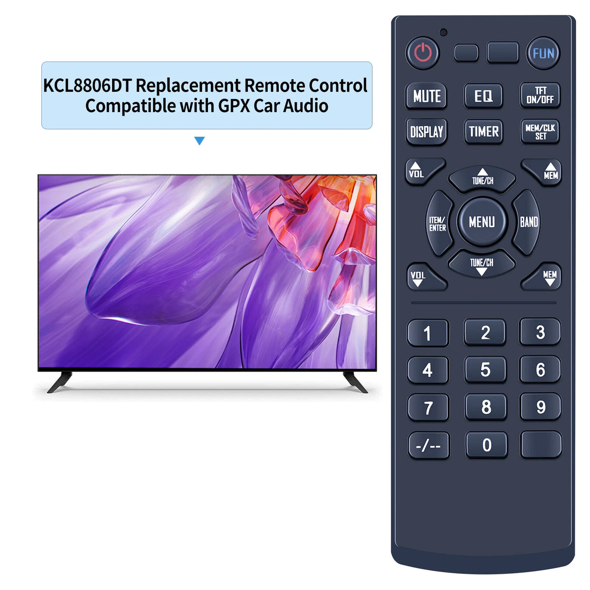 Replacement Remote Control For GPX KCL8806DT Car Audio