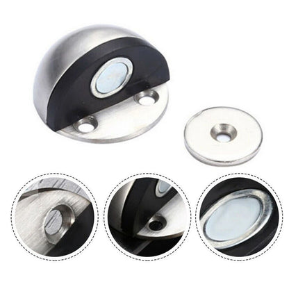 2Pcs Stainless Steel Magnetic Suction Anti-collision Semi-circle Door Stopper qr