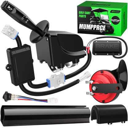 Upgraded Golf Cart Turn Signal Kit with Horn, Brake Switch Pad and black