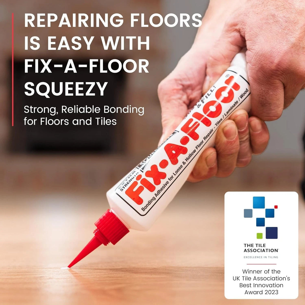 Pack of 2 - The  Fix-A-Floor Squeezy All-in-One Repair Adhesive White