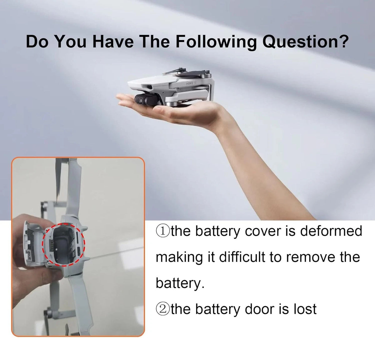 Mini 4K Battery Cover Replacement for DJI 2/Mini 2 SE/Mavic Drone...