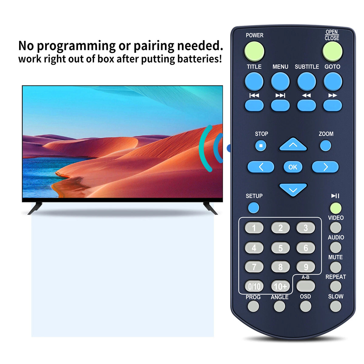 Replacement Remote Control For Capello DVD Player CVD2216 CVD2216BLK