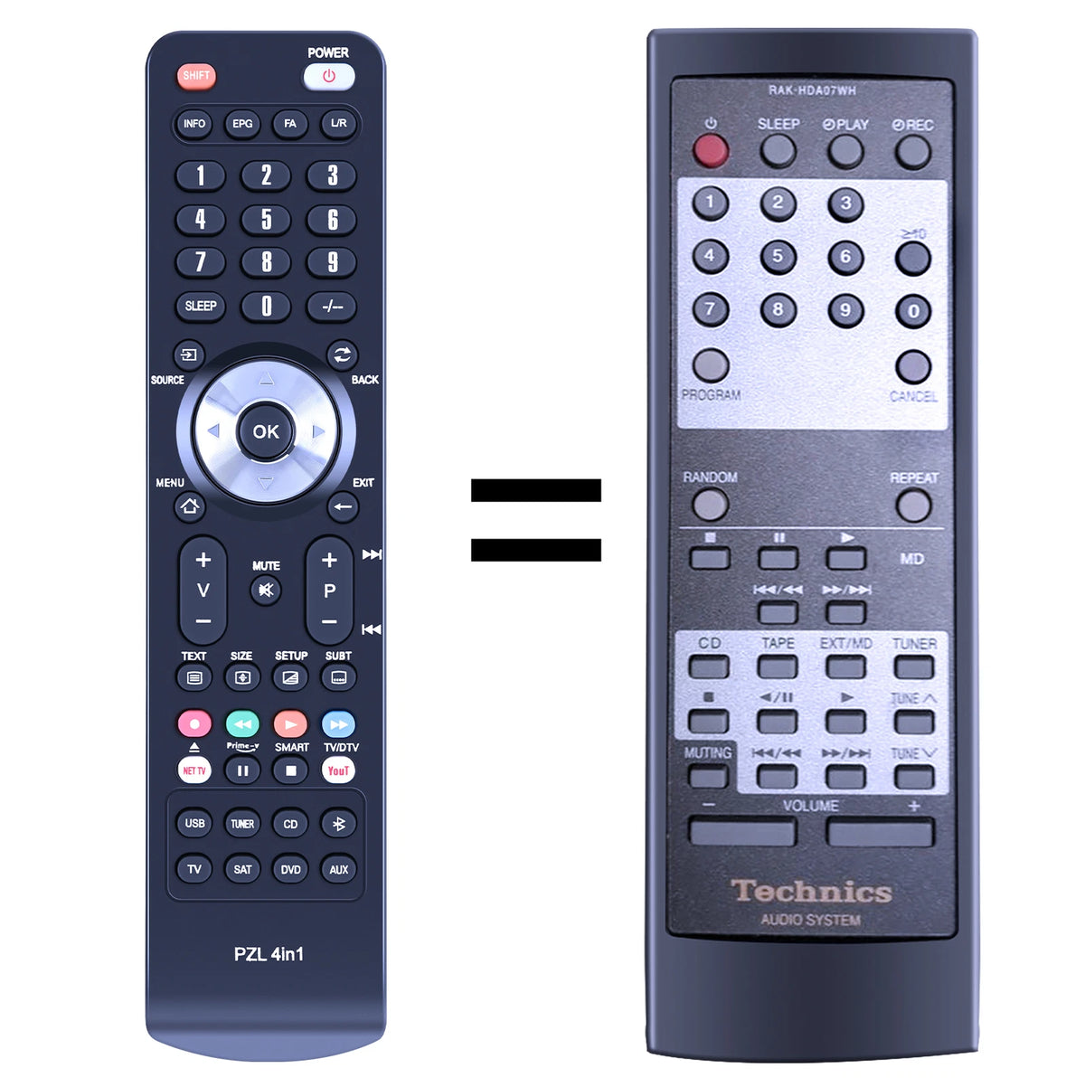 RAK-HDA07WH For Technics Replacement Remote Control ST-HD501 SE-HD501