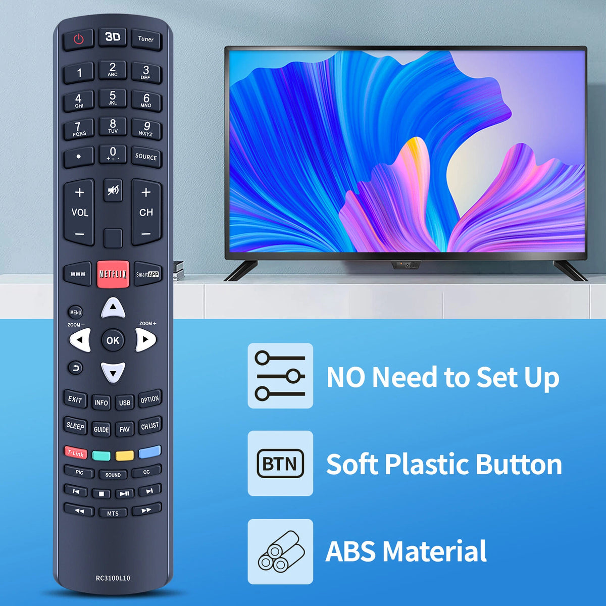 RC3100L10 Remote Control For TCL TV RC3100R02 RC311FMI1 RC311FMI3