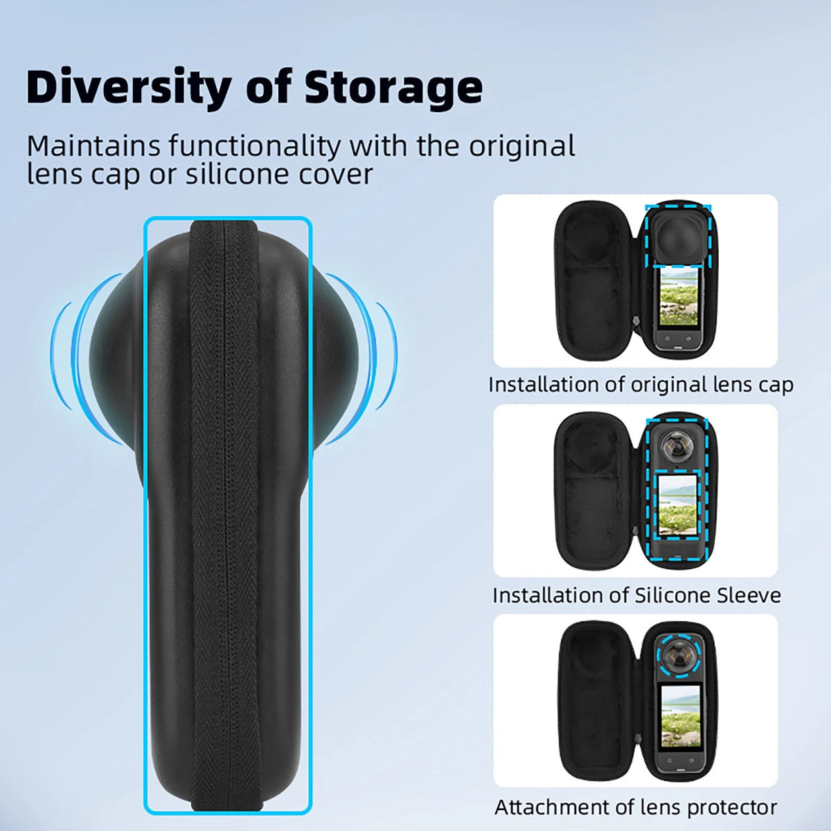 PU Protective Bag for Insta360 X4 Camera Accessories Storage Case Box