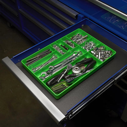 OEMTOOLS 22213 Tool Box Organizer Tray – 10-Compartment Green Tray,